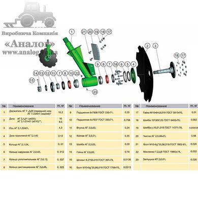 Ковпак АГ, УДА стійки металевий АГ 2.0.01, АГ 2.0.01, Сталь, Борона АГ, УДА, Украина, Штука, Оригінал