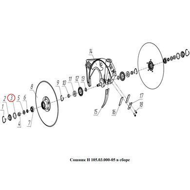 Кільце сошника (гумове) 038-046-46-2-2, 038-046-46-2-2, Сеялка зерновая: СЗ-3.6 | СЗ-5.4 | Astra
